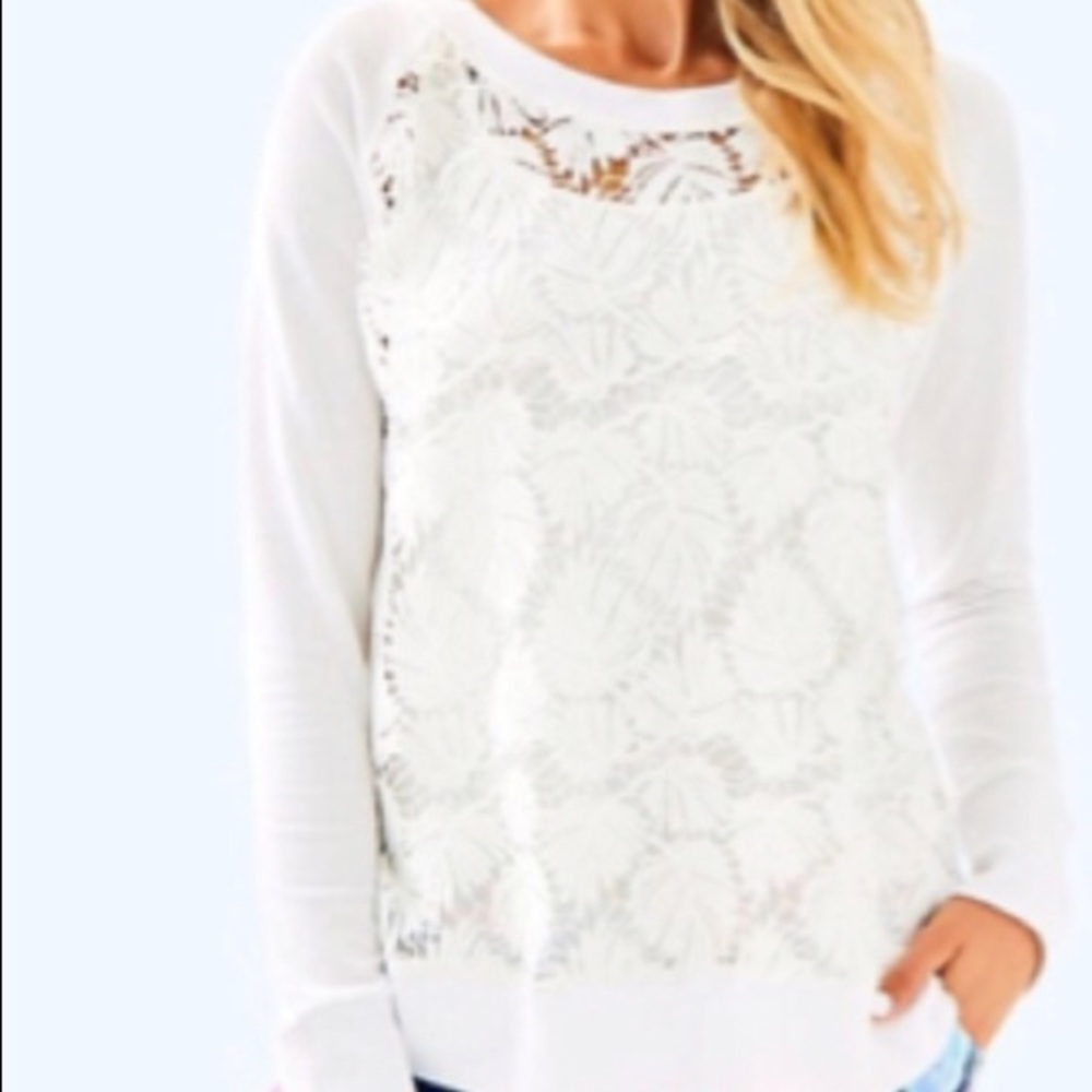 Lilly Pulitzer Citron Pullover in Resort White